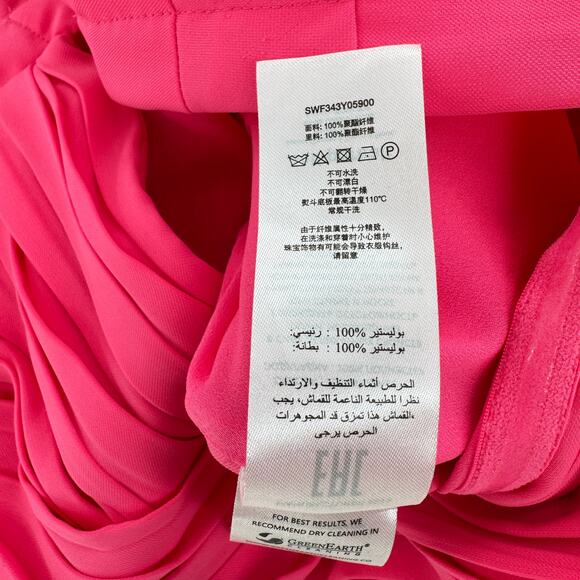 Self-Portrait Iris Pleated Sleeve Pink Criss-Cross Bodice Midi Dress 6 Crepe - Picture 13 of 16